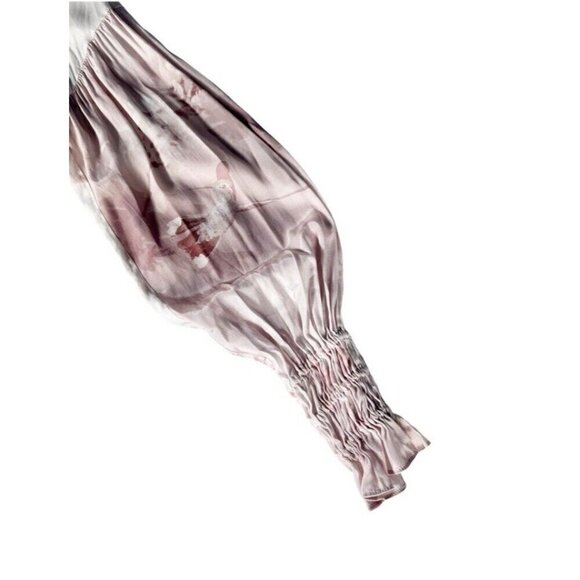 Allsaints Woman's Sz 4 Stella Ume Light Pink Watercolor Button Blouse - Picture 8 of 9